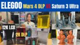 ELEGOO Mars 4 DLP vs Saturn 3 Ultra 12K resin 3D printer: 2K DLP or 12K LCD for a comparable price?