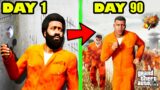 Franklin Spent 90 DAYS in PRISON in a ZOMBIE Outbreak in GTA 5 | SHINCHAN and CHOP