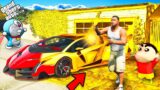 Franklin & Shinchan Touch Anything Become Gold || Everything Free in GTA 5 in Telugu