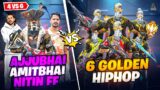 GOLDEN 6 SEASON 2 PLAYER VS AJJUBHAI AMITBHAI AND NITIN FF BEST CS FF GAMEPLAY | GARENA FREE FIRE