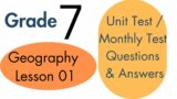 Grade 7 Geography English Medium Lesson 1 Unit Test Monthly Test Questions and Answers