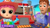 Jill is a Fireman Hero to the Rescue! | Little Angel And Friends Kid Songs