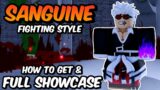 NEW Sanguine Fighting Style FULL SHOWCASE & Trainer Location in Blox Fruits!