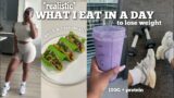 *REALISTIC* WHAT I EAT IN A DAY TO LOSE WEIGHT | SIMPLE MEALS,  HIGH PROTEIN, WORKOUT W/ ME + MORE!