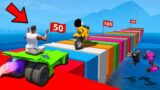SHINCHAN AND FRANKLIN TRIED THE  BLOCK ROAD JUMP CHALLENGE WITH SPACES IN BETWEEN GTA 5