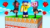 STUCK on ONE LUCKY BLOCK With SKIBIDI FAN GIRLS!