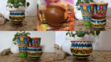 Simple & beautiful terracotta pot painting | easy & attractive pot painting idea | DIY cute planter