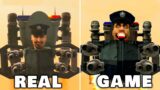 Skibidi toilets battles REAL VS GAME (Jetpack Nailgunner Police, Cameraman Helicopter, Grey Claw,)