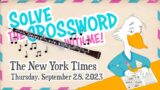 Solve With Me: The New York Times Crossword – Thursday, September 28, 2023