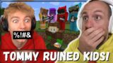 TOMMY RUINED KIDS! TommyInnit I SWORE In A KIDS ONLY Minecraft Server… (REACTION!) w/ Tubbo