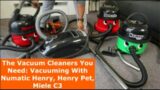 The Vacuum Cleaners You Need: Vacuuming With Numatic Henry, Henry Pet, Miele C3