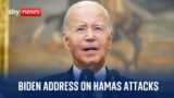 US President Joe Biden delivers address on Hamas attacks on Israel
