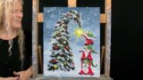 CHRISTMAS TREE GNOMES Learn How to Draw and Paint with Acrylics- Easy Fun Paint and Sip at Home