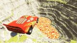 BeamNG drive – Leap Of Death Car Jumps & Falls Into Hot Lava #556