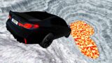 BeamNG drive – Leap Of Death Car Jumps & Falls Into Lava Pit #1