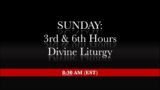 8:30 AM (EST) Sunday – 3rd & 6th hours, Divine Liturgy
