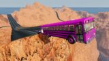 Accelerated buses vs Leap Of Death Over Canyon – BeamNG drive