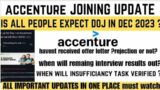Accenture Update|#accenture offer letter update|#doj mail update| # interview results