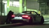 Audi R8 Stuck in Bike Lane, Tow Truck to the Rescue!