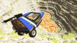 BeamNG drive – Leap Of Death Car Jumps & Falls Into Hot Lava #553