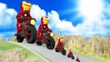 Big & Small LEGO Iron Man VS DOWN OF DEATH in BeamNG.drive
