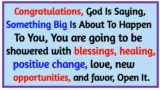 Congratulations, God Is Saying , Something Big Is About To Happen To You #jesusmessage #godmessage