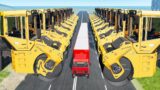 Converging Giant Road Rollers – Is it possible to pass? – Beamng drive