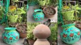 Easy & beautiful terracotta potmatki painting | DIY planter using old matki | easy garden decore