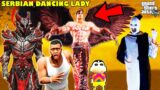 Franklin Help Lucifer Escape From DEVIL GOD and SERBIAN DANCING LADY in GTA 5 | SHINCHAN and CHOP