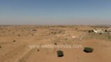 Jaisalmer tent city: Aerial view of Rajasthan, with miles and miles of sandyness amid Thar desert