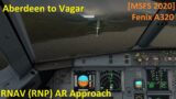 [MSFS 2020] | Fenix A320 | Aberdeen – Vagar