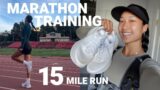 Marathon Training VLOG | 15 Mile Run, Track Workout + What I Eat!