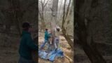 Men rescue deer with antlers caught in rope