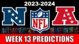 NFL Week 13 Game Predictions 2023! Predicting Every Matchup