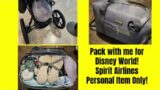 Pack with me for Disney World! Solo trip with my Kindergartner | Spirit Airlines Personal Items Only