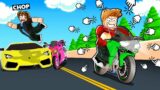 ROBLOX CHOP AND FROSTY RACE THEIR BIKES ON HIGHWAY