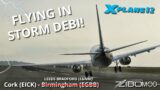 Real 737 Pilot LIVE | Flying the ZIBO MOD 737 in Storm Debi! | Cork – Leeds Bradford
