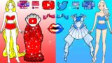 Red And Blue Social Networks Dresses New Beauty | Nursery Paper DIY | Woa Doll American Kids
