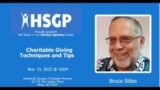 Sunday Speaker: Bruce Stiles: Charitable Giving Techniques and Tips
