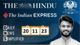 The Hindu & The Indian Express Analysis | 20 November, 2023 | Daily Current Affairs | DNS | UPSC CSE