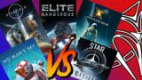 VERSUS : Starfield, No man's sky, Elite Dangerous, Star citizen, X4 Foundation