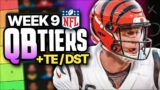 Week 9 Fantasy Football QB & TE Rankings (Top 22)