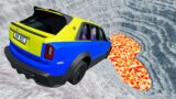 BeamNG drive – Leap Of Death Car Jumps & Falls Into Lava Pit #9