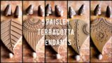 5 Paisley Shaped Terracotta Pendants | Terracotta Jewellery