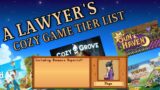 A Lawyer's Cozy Game List (2023)