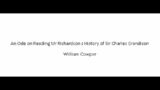 An Ode on Reading Mr Richardson s History of Sir Charles Grandison – William Cowper