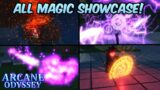 Arcane Odyssey All Magic Showcase! | Roblox Arcane Odyssey All Magic Abilities + Awakening Showcase