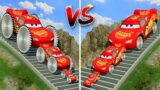 Big & Small Choo-Choo McQueen Boy, King Dinoco vs Pixar Car,Tow Mater vs DOWN OF DEATH -BeamNG.Drive