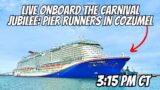 Carnival Jubilee In Cozumel 12/28/23 | Pier Runner Watching At 3:15PM CT