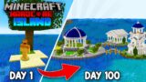I SURVIVED 100 Days On a DESERTED ISLAND In HARDCORE  Minecraft!